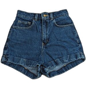 American Apparel High Waist Denim Jean Shorts Size 25 Dark Wash Indigo